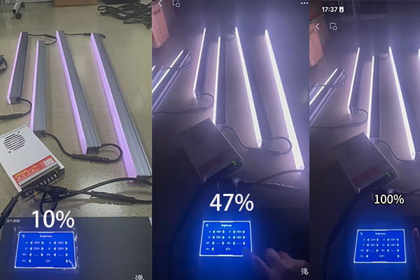 Smooth dimming control with DMX